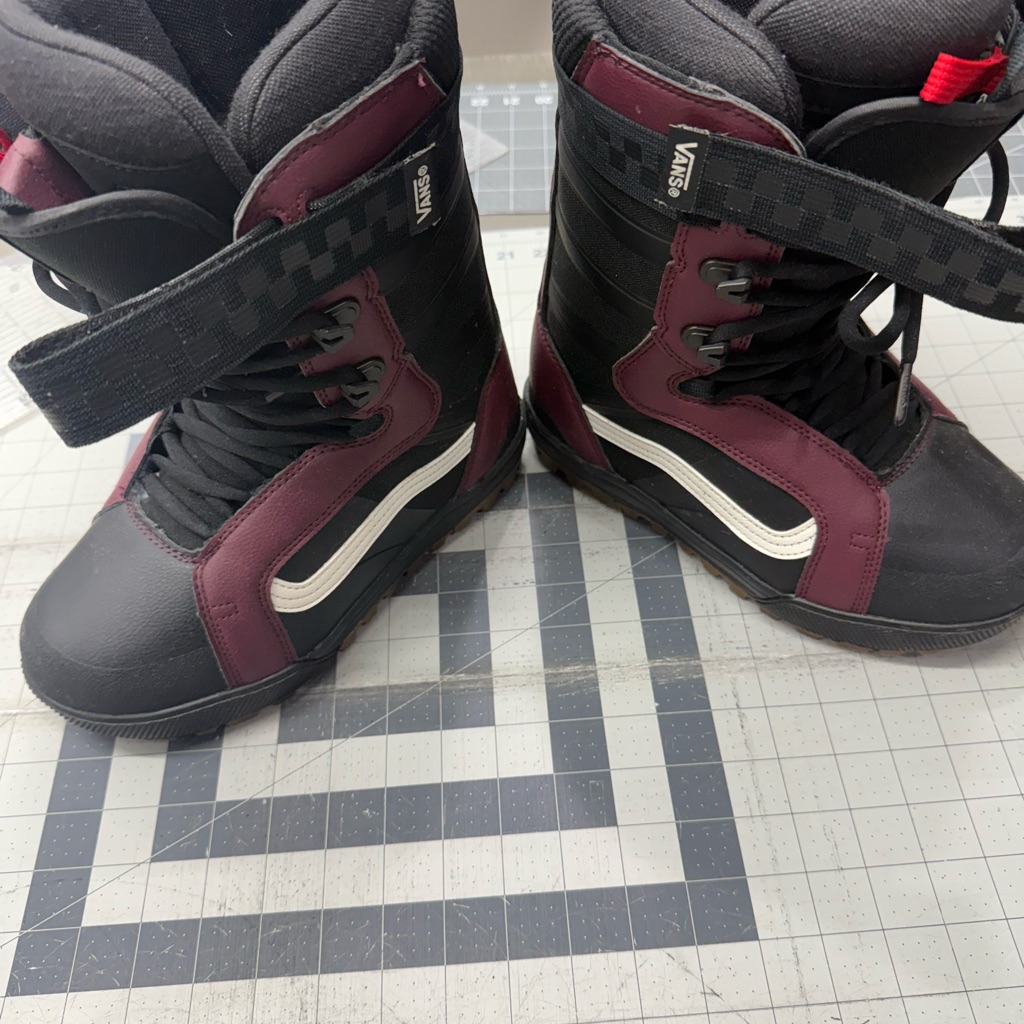 Vans Women's Black And Burgundy Snowboard Boots - Jill Perkins Limited Edition